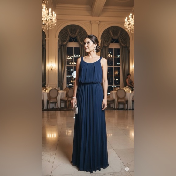 B Darlin Dresses & Skirts - B Darlin Blue Off Shoulder Maxi Sundress
